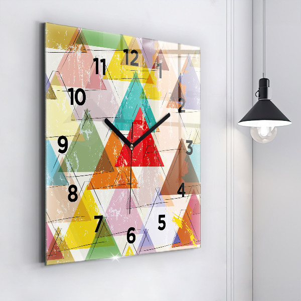 Orologio quadrato in vetro Triangoli geometrici