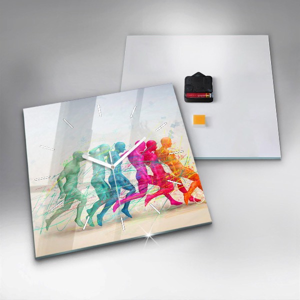 Orologio quadrato in vetro Persone colorate