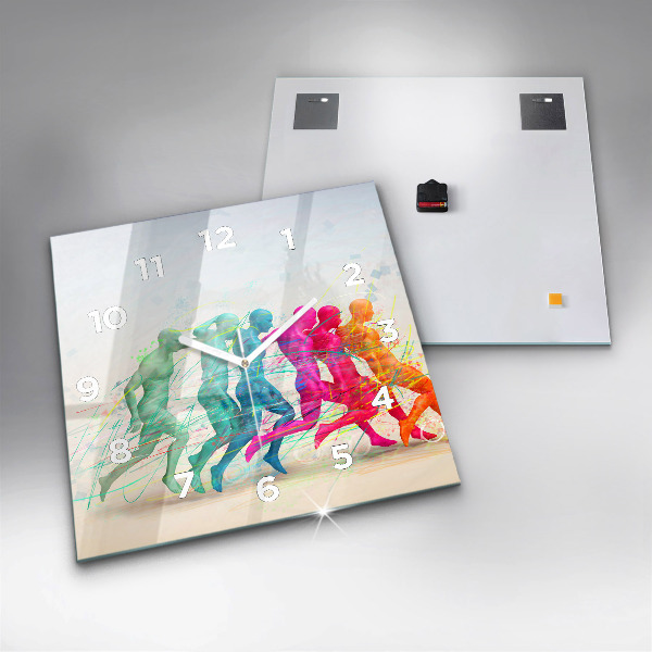 Orologio quadrato in vetro Persone colorate