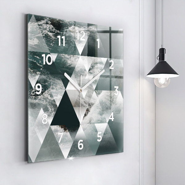 Orologio quadrato in vetro Onde astratte del mare