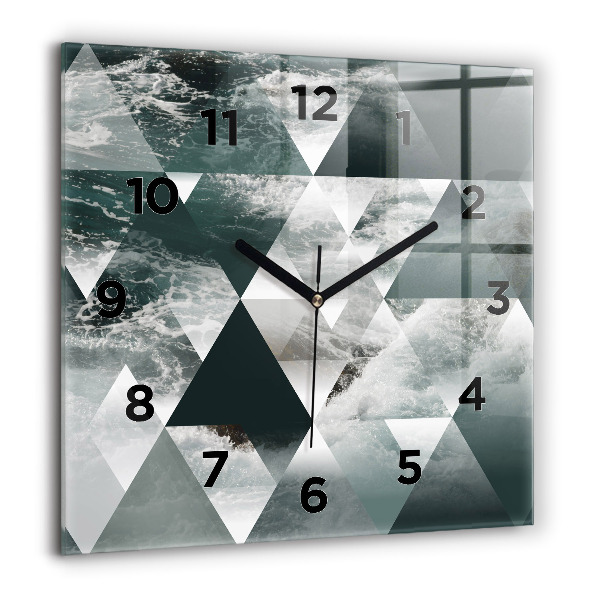 Orologio quadrato in vetro Onde astratte del mare