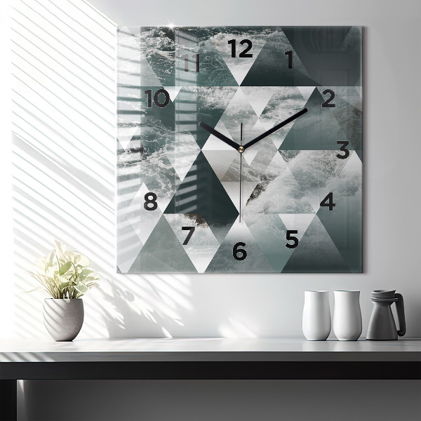 Orologio quadrato in vetro Onde astratte del mare