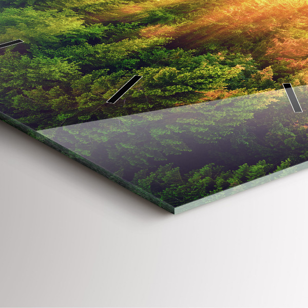 Orologio quadrato in vetro Tramonto sulle colline