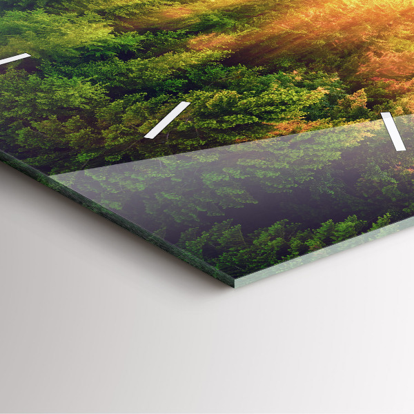 Orologio quadrato in vetro Tramonto sulle colline