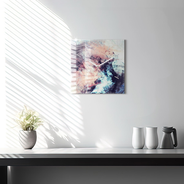 Orologio quadrato in vetro Pittura astratta