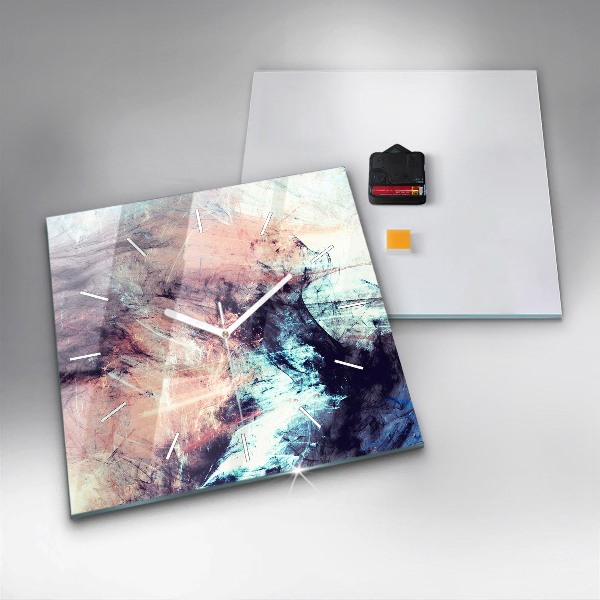 Orologio quadrato in vetro Pittura astratta