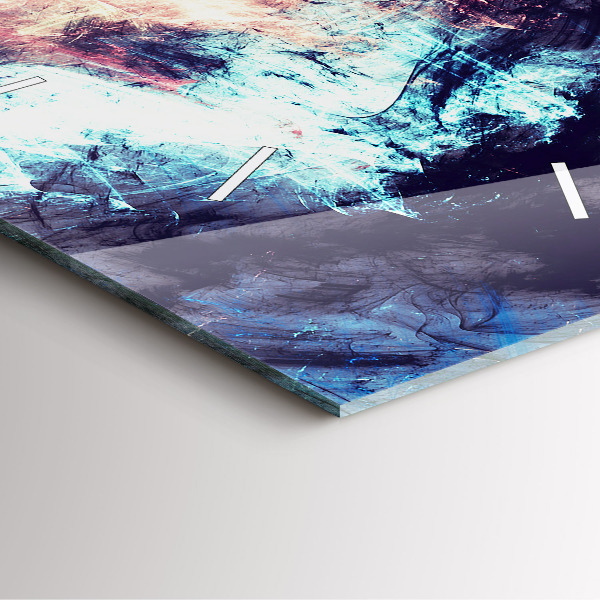 Orologio quadrato in vetro Pittura astratta