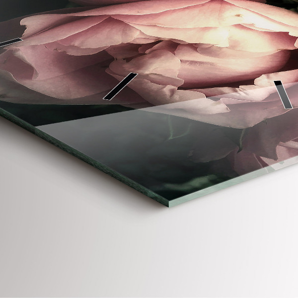 Orologio quadrato in vetro Mazzo di rose rosa