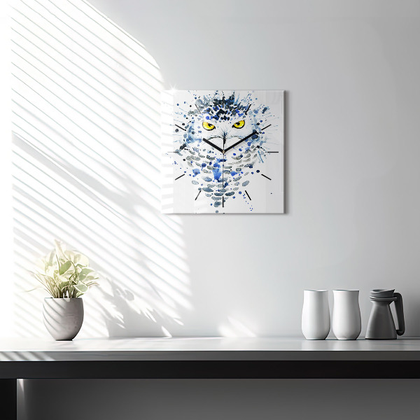 Orologio quadrato in vetro Sguardo gufo