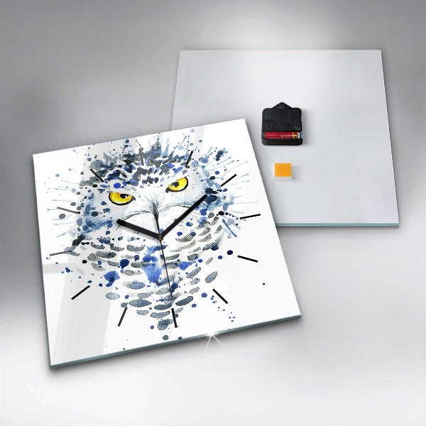 Orologio quadrato in vetro Sguardo gufo