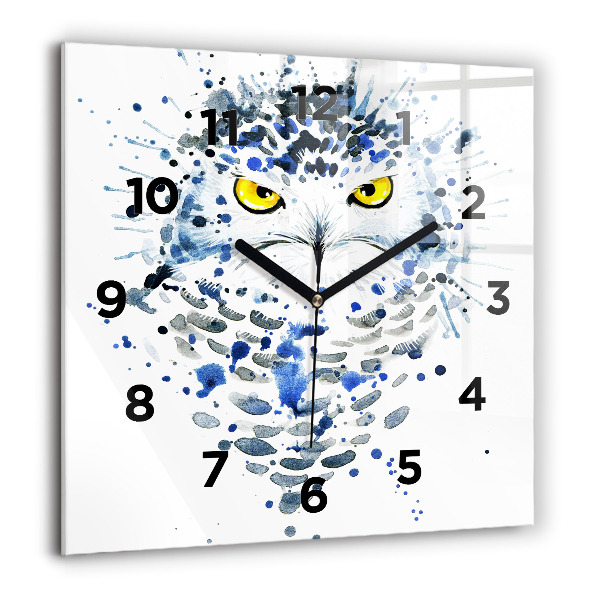 Orologio quadrato in vetro Sguardo gufo