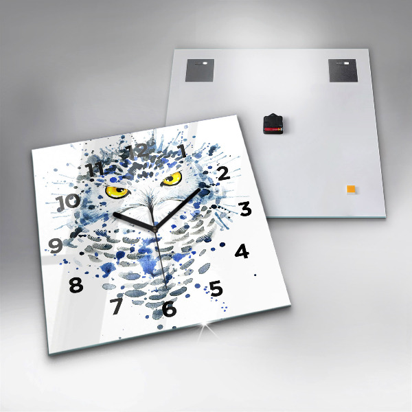 Orologio quadrato in vetro Sguardo gufo