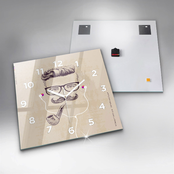 Orologio quadrato in vetro Uomo con la pipa