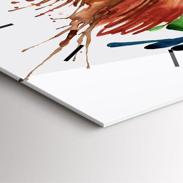 Orologio quadrato in vetro Gallo colorato