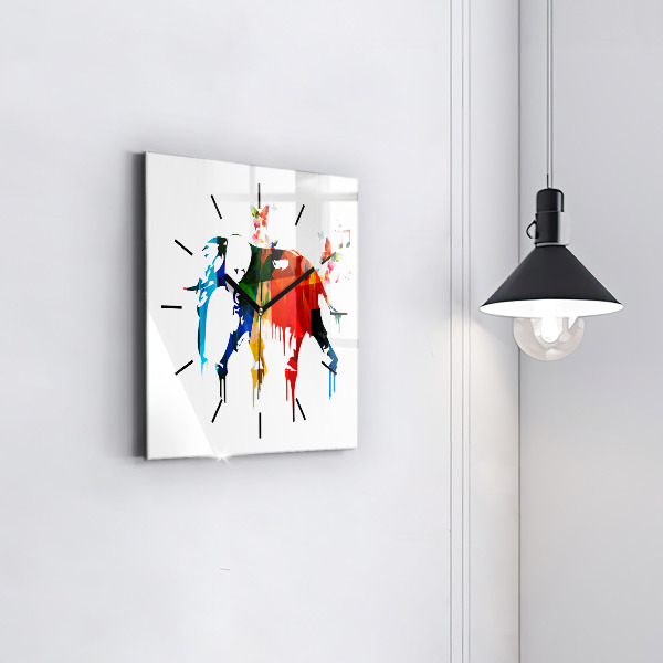 Orologio quadrato in vetro Elefante dipinto colorato