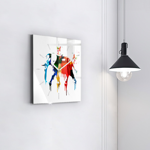 Orologio quadrato in vetro Elefante dipinto colorato