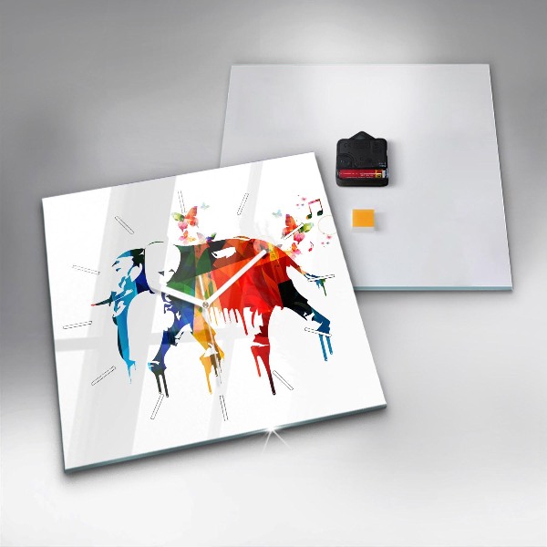 Orologio quadrato in vetro Elefante dipinto colorato