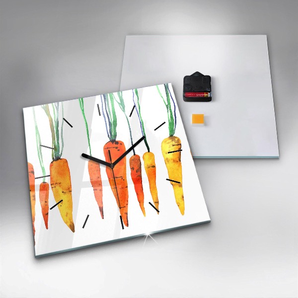 Orologio quadrato in vetro Illustrazione di carota