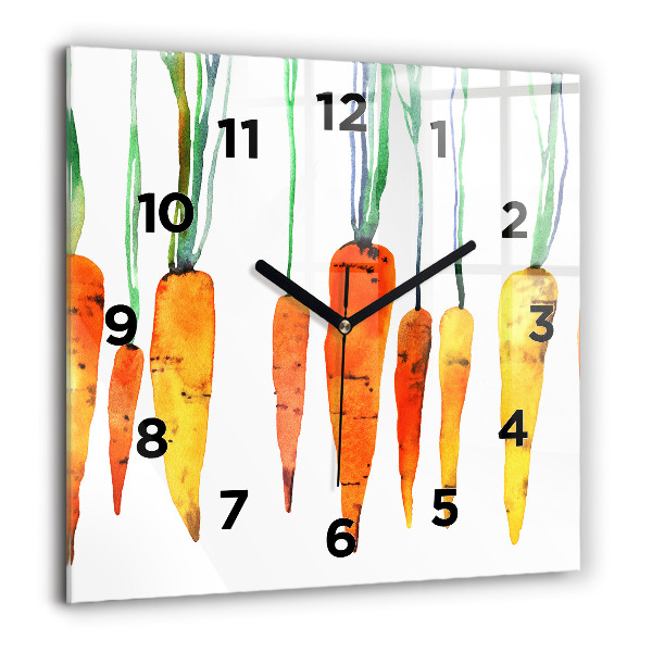 Orologio quadrato in vetro Illustrazione di carota