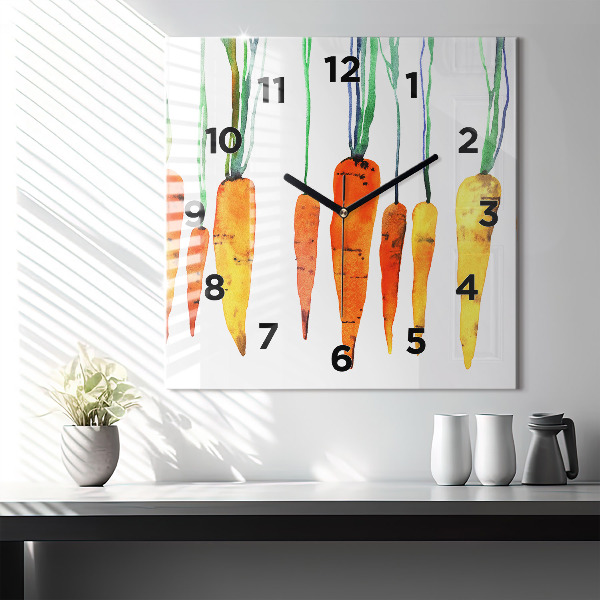 Orologio quadrato in vetro Illustrazione di carota