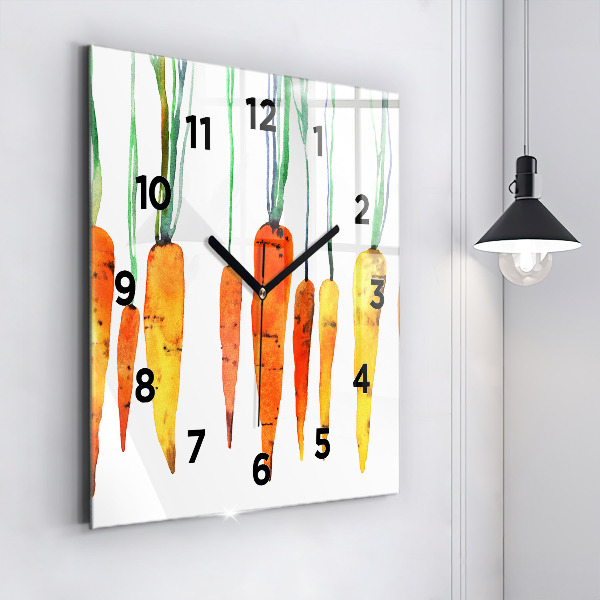 Orologio quadrato in vetro Illustrazione di carota