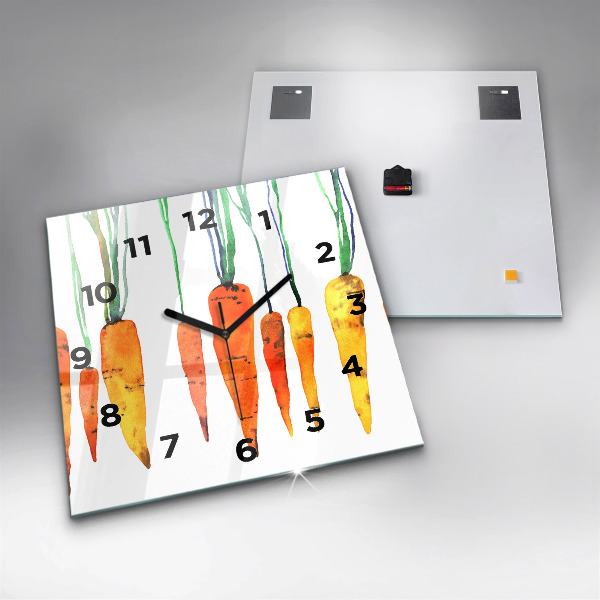 Orologio quadrato in vetro Illustrazione di carota