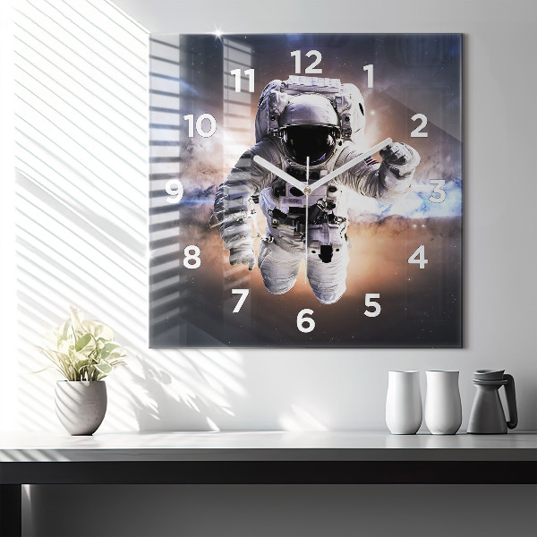 Orologio quadrato in vetro Astronauta nello spazio