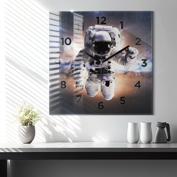 Orologio quadrato in vetro Astronauta nello spazio
