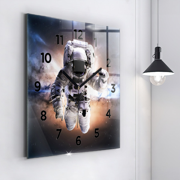 Orologio quadrato in vetro Astronauta nello spazio