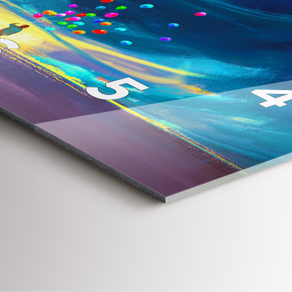 Orologio quadrato in vetro Bambino e palloncini