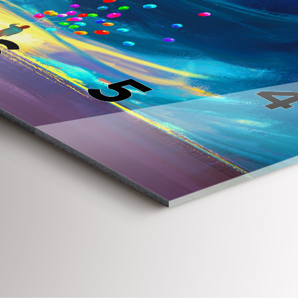 Orologio quadrato in vetro Bambino e palloncini