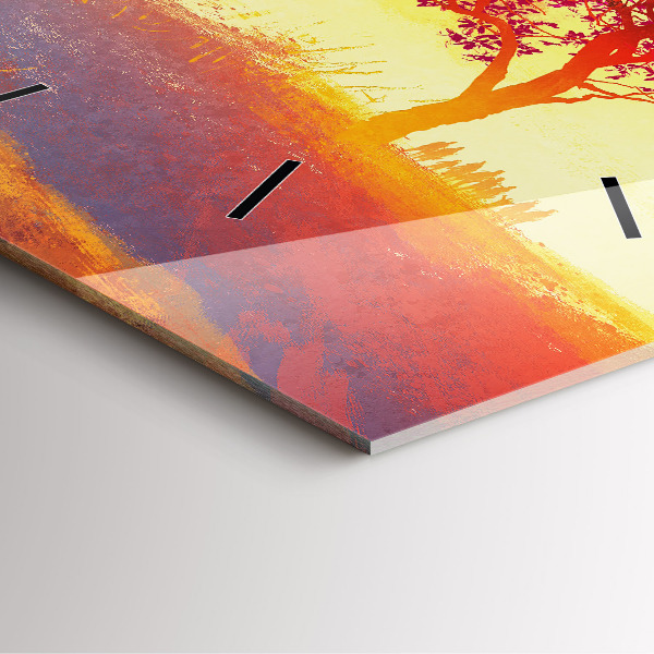 Orologio quadrato in vetro Paesaggio autunnale