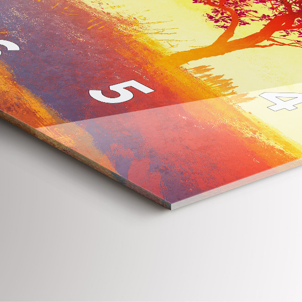 Orologio quadrato in vetro Paesaggio autunnale