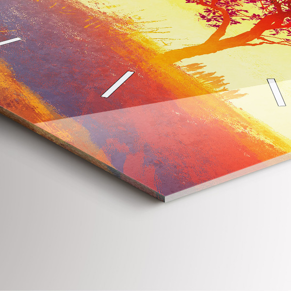 Orologio quadrato in vetro Paesaggio autunnale