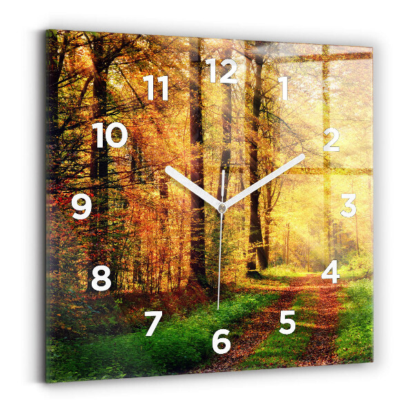 Orologio quadrato in vetro Paesaggio autunnale della foresta