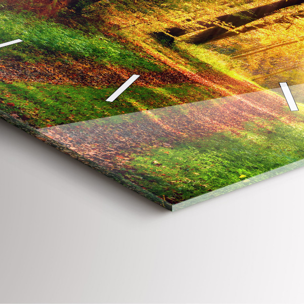 Orologio quadrato in vetro Paesaggio autunnale della foresta