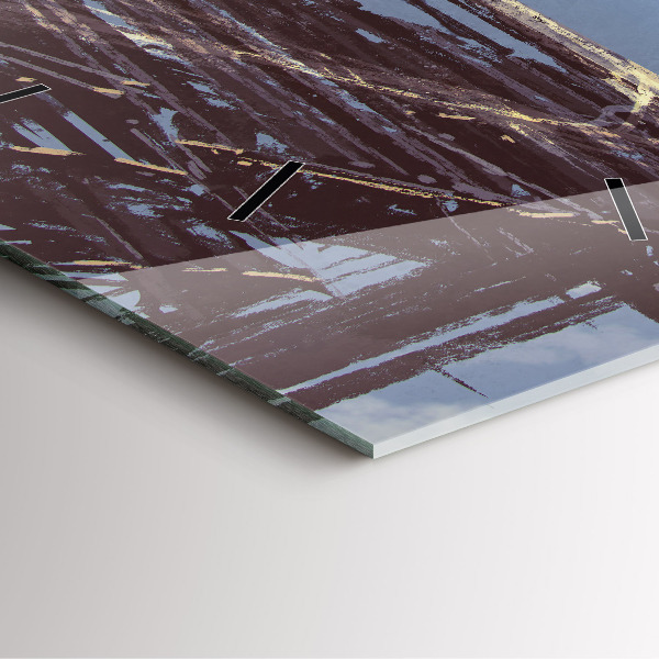 Orologio quadrato in vetro Angelo, Ponte e Bicicletta