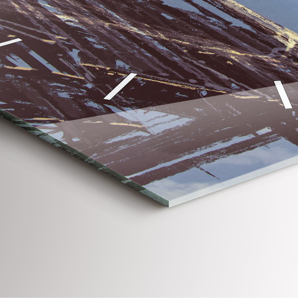 Orologio quadrato in vetro Angelo, Ponte e Bicicletta