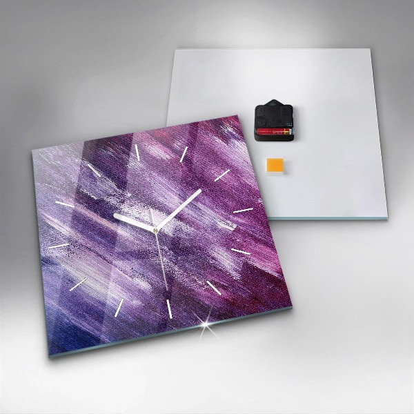 Orologio quadrato in vetro Texture della vernice acrilica