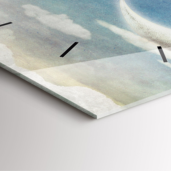 Orologio quadrato in vetro Ragazza sulla luna