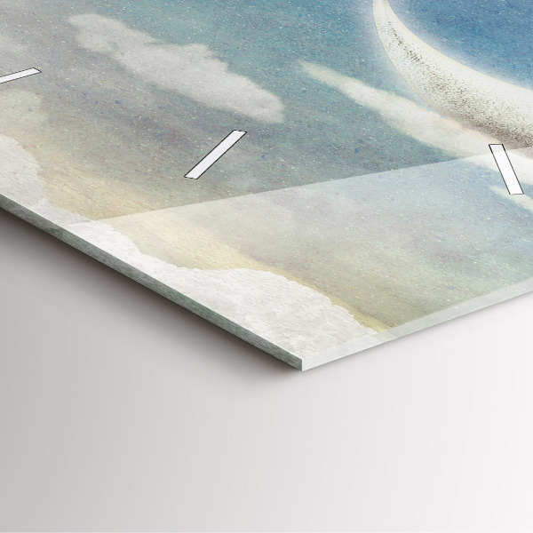 Orologio quadrato in vetro Ragazza sulla luna