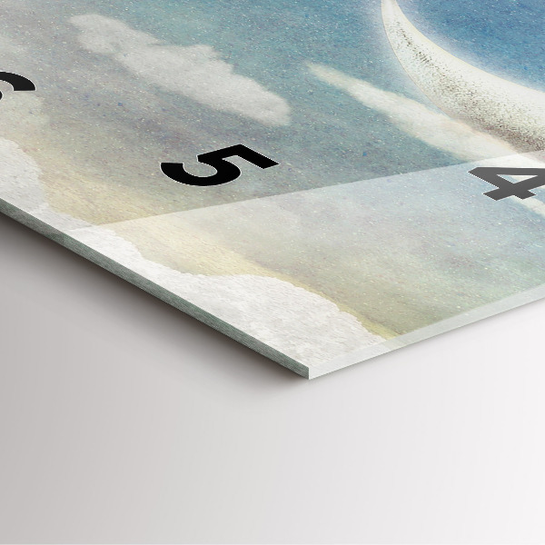 Orologio quadrato in vetro Ragazza sulla luna