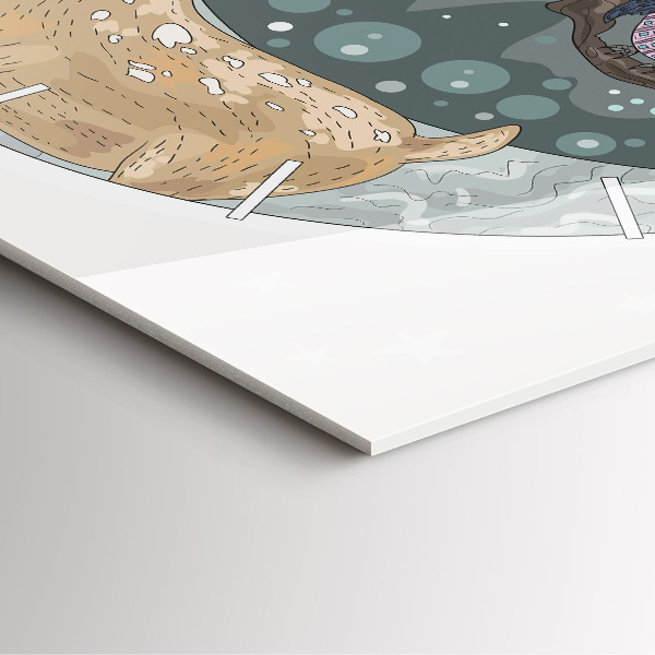 Orologio quadrato in vetro Animali notturni e la luna