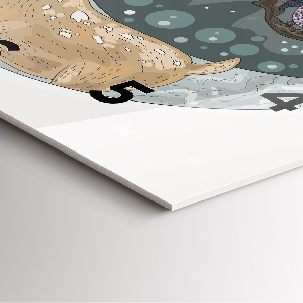 Orologio quadrato in vetro Animali notturni e la luna