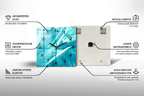 Orologio quadrato in vetro Testa d'orso