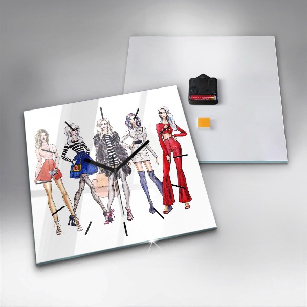 Orologio quadrato in vetro Ragazze alla moda