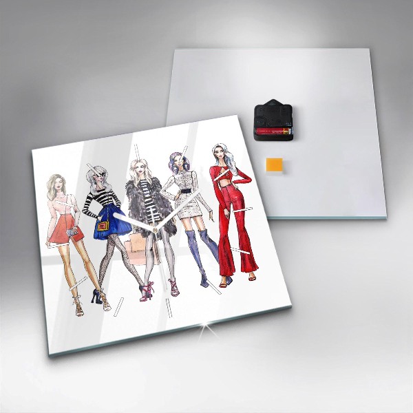 Orologio quadrato in vetro Ragazze alla moda