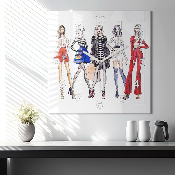 Orologio quadrato in vetro Ragazze alla moda