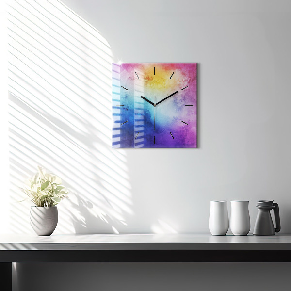 Orologio quadrato in vetro Punti colorati