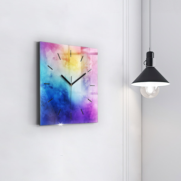 Orologio quadrato in vetro Punti colorati
